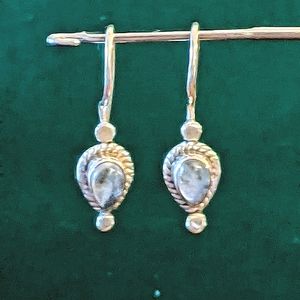 Sterling silver moonstone vintage earrings
